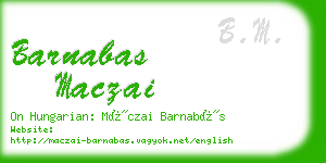 barnabas maczai business card